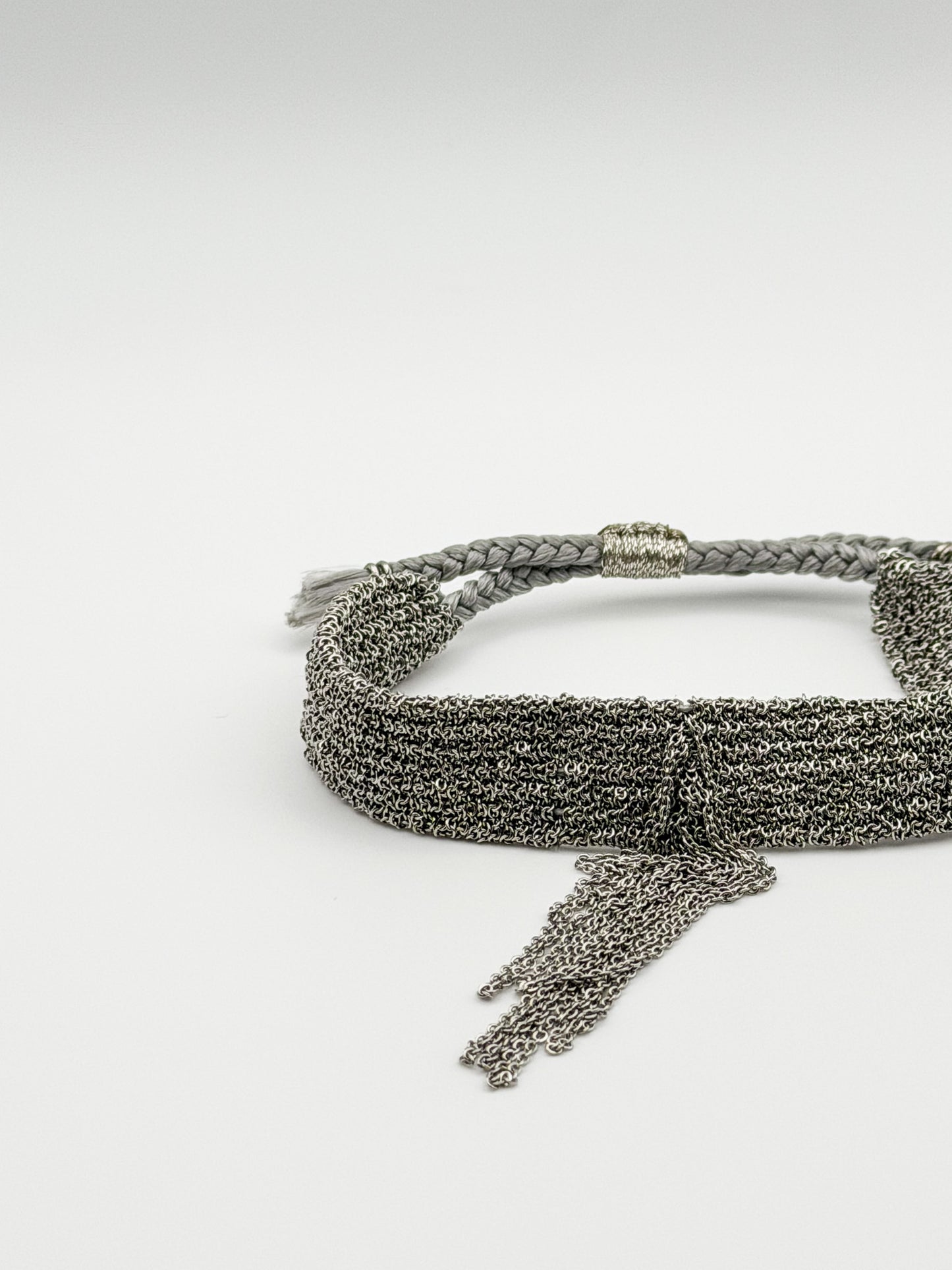 Silver Drop Chain Thread Bracelet