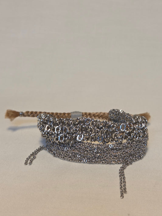 Silver chain cuff