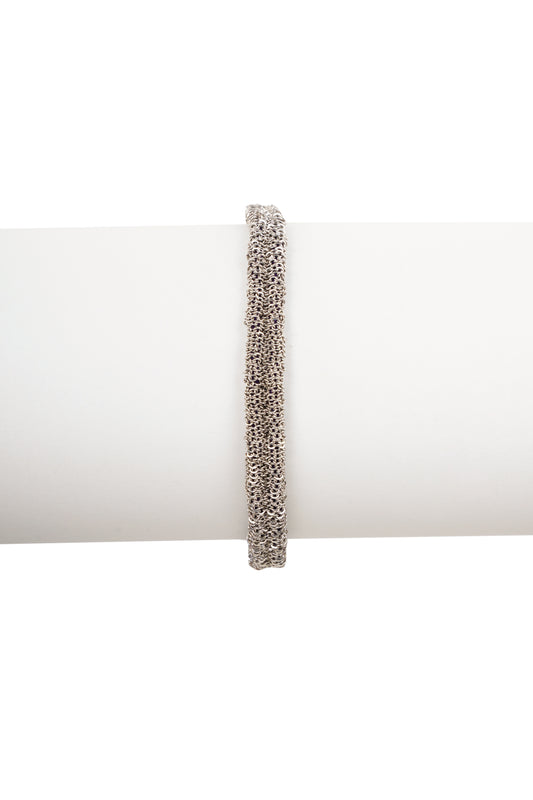 Purple Braided Chain Bracelet with Silver Clasp (5.5")