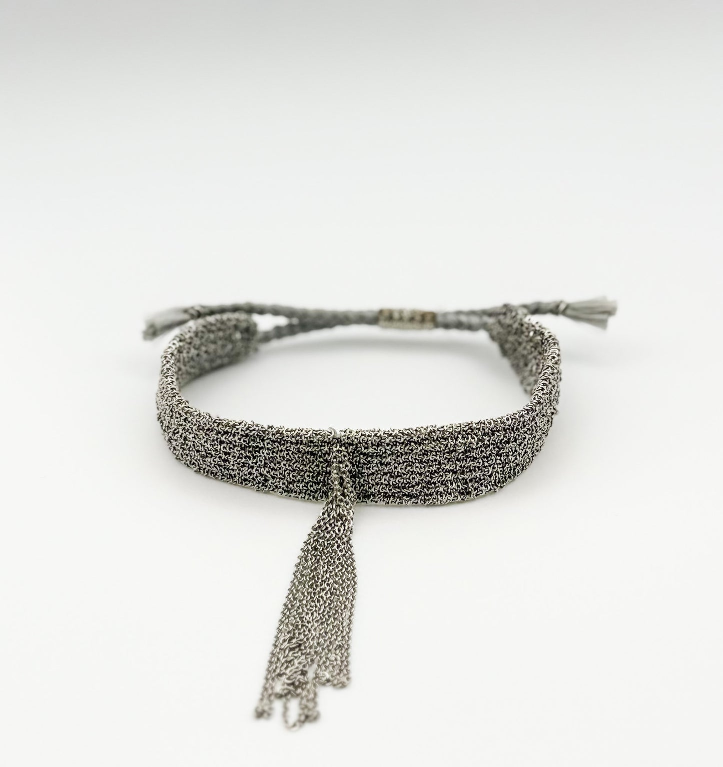 Silver Drop Chain Thread Bracelet