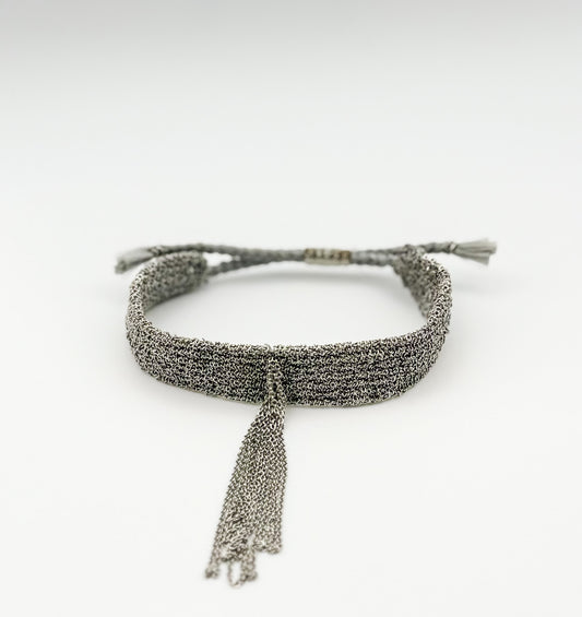 Silver Drop Chain Thread Bracelet