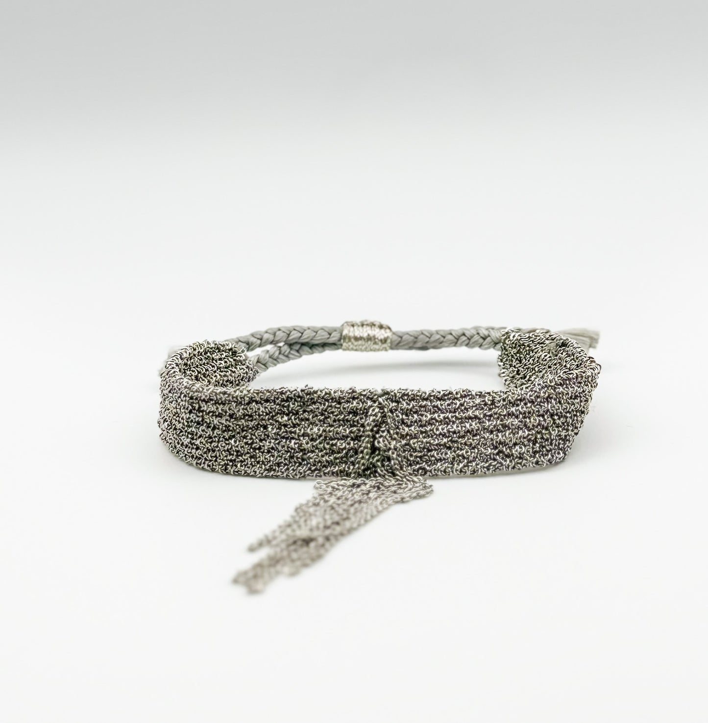 Silver Drop Chain Thread Bracelet
