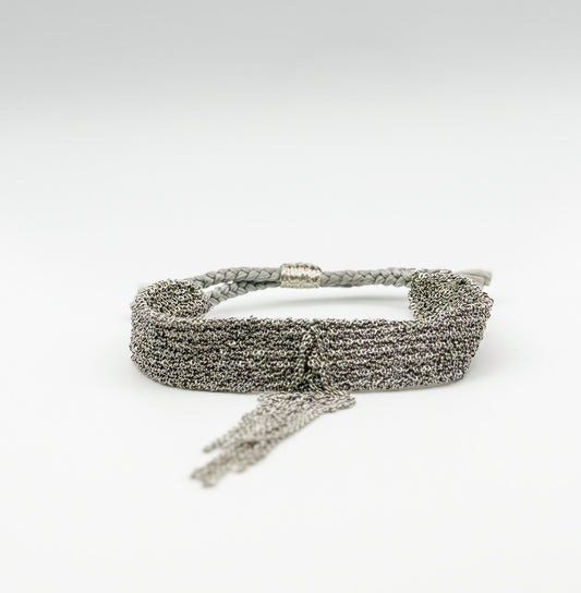 Silver Drop Chain Thread Bracelet